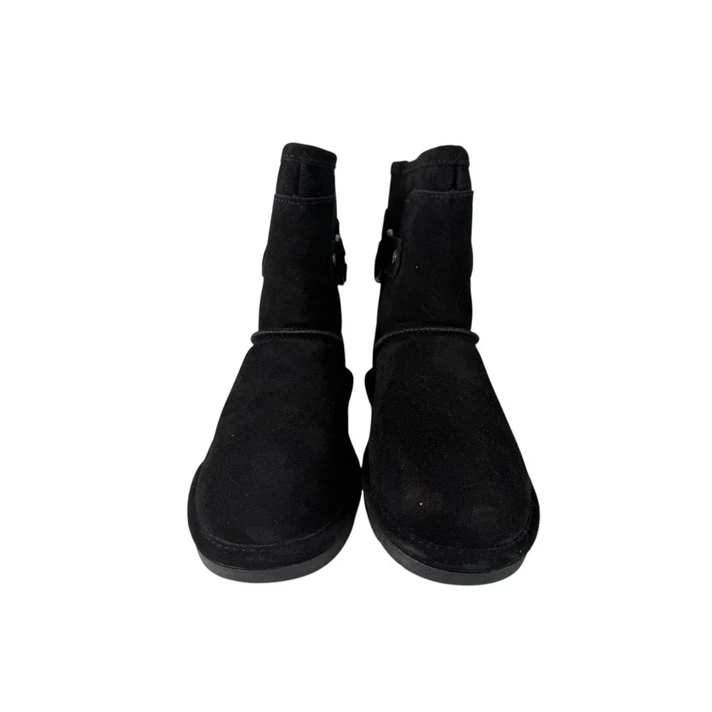BEARPAW TESSA Boots Black Sheep Fur Women's Size 7 No Box